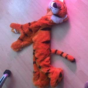 authentic kids zip up,tiger, fun, pyjama outfit built in slippers